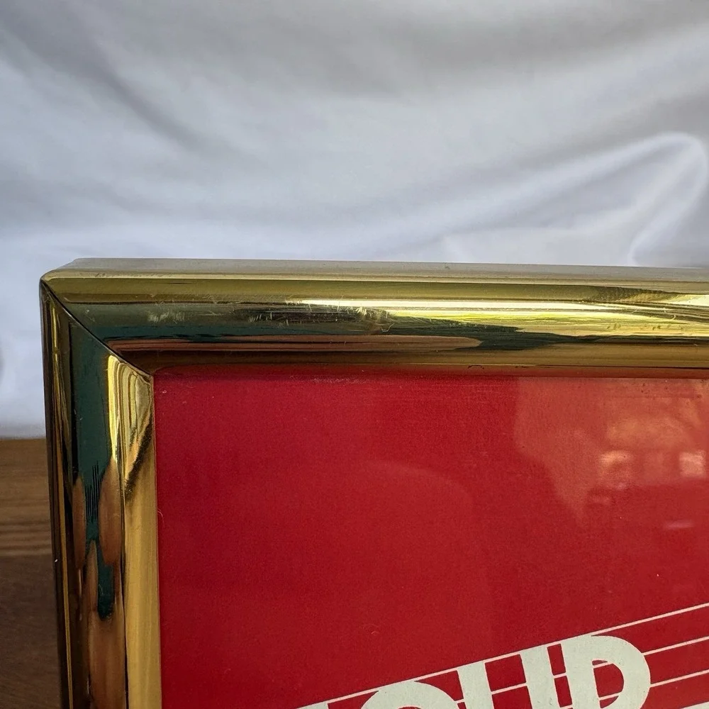 Lot of 2 Solid Brass Photo Frames 5x7 & 3.5x5 Hand Polished Lacquer Coated